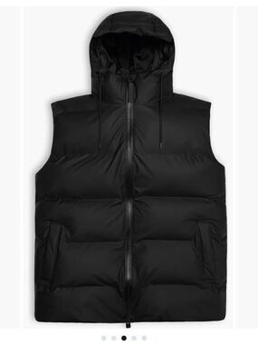 Rain unisex Black Puffer Vest with Hood - Casual Insulated Jacket